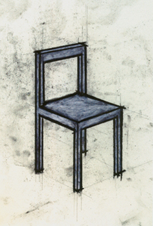 Untitled;  John Lindell; 1984;pencil, crayon, charcoal on paper; 9 x 12.5 inches. © John Lindell, Courtesy of the Artist