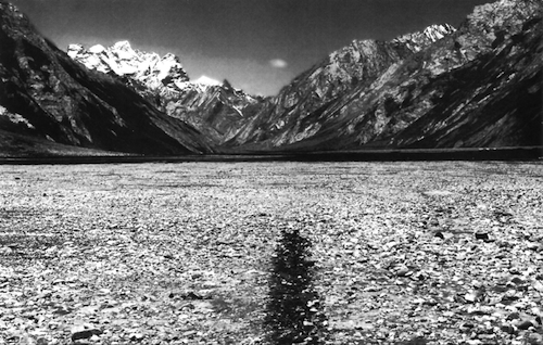  Water Line in Ladakh, Crossing a River on a 12-Day Walk in Zanskar Mountains of Ladakh, Northern India, 1984