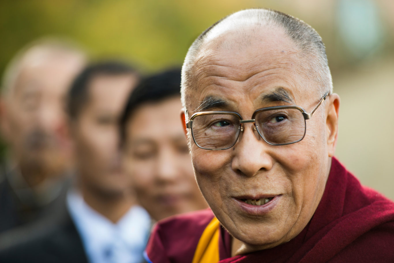 close up shot of the dalai lama