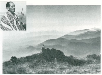 Cuchama: On the California-Mexico border, Evans-Wentz found, and bought, his sacred mountain, courtesy of Jim Coit; inset, courtesy of Lou Blevens.