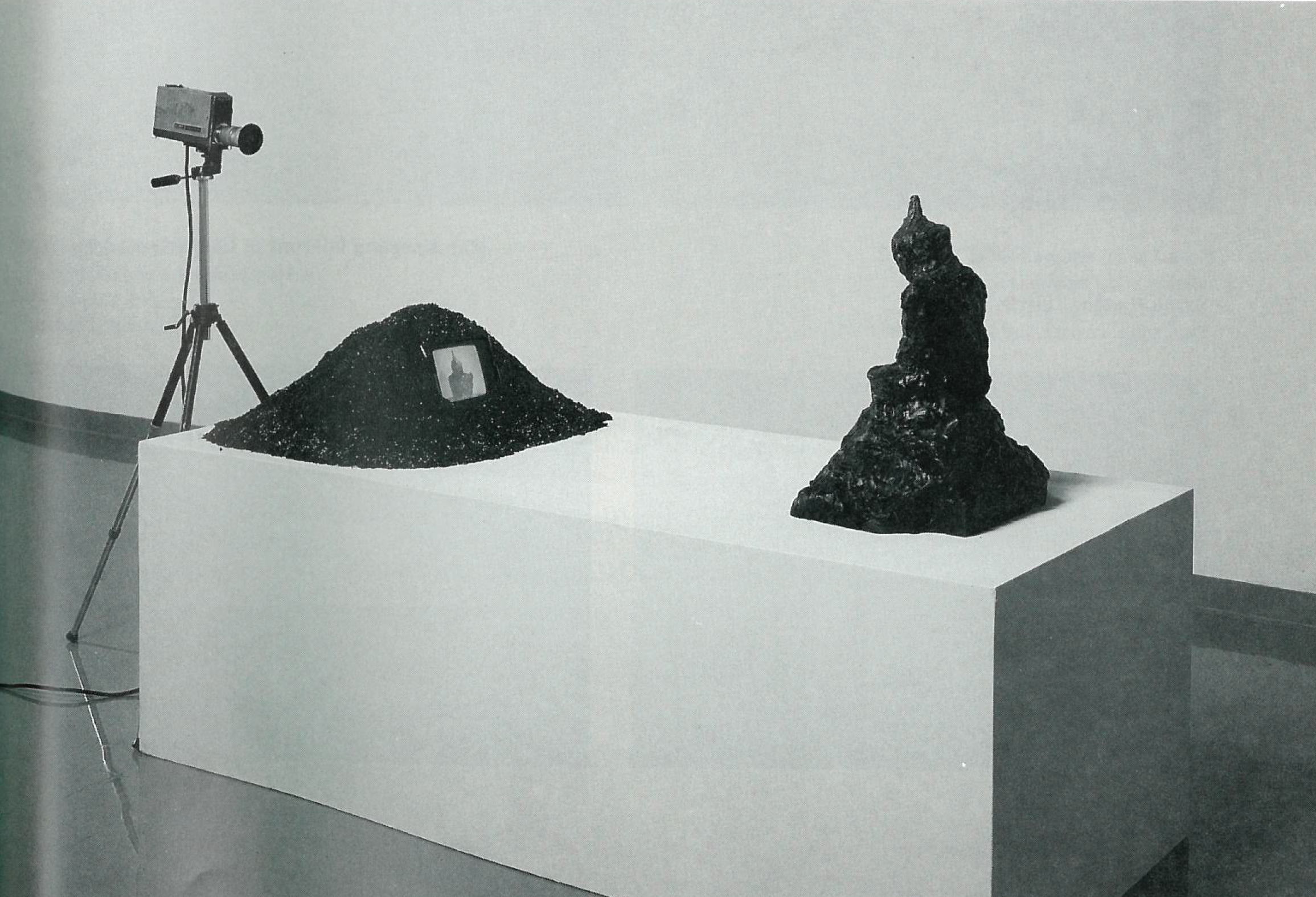 Whitney Buddha Complex, Nam June Paik, 1981-1985. Whitney Museum, New York City. Video installation with sculptures.