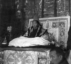 The real Dalai Lama, photographed in 1942 by the official United States expedition to Tibet headed by Ilya Tolstoy and Brooke Dolan. Courtesy Ilya Tolstoy/Academy of Natural Sciences, Philadelphia.