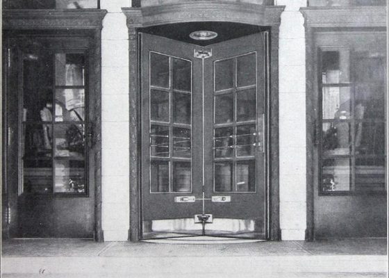 black and white photo of revolving doors for story called stopping the wind