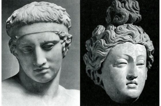classical greek bust and gandharan bust, lessons of history