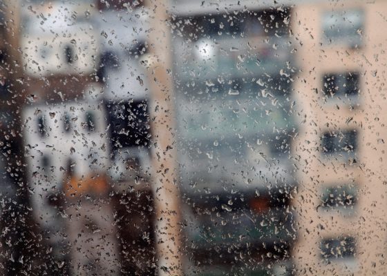 Rain through a city window alzheimers