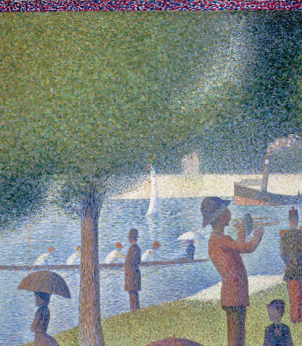 A Sunday on La Grande Jatte, Georges Seurat, 1884-86, oil on canvas, 81 ¾ x 121 ¼ inches