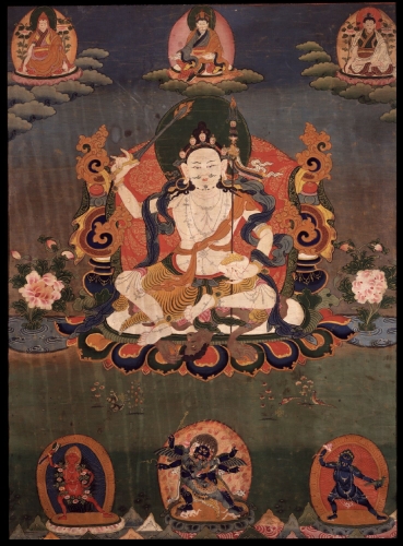 Painting of Do Khyentse Yeshe Dorje and Patrul Rinpoche teachings