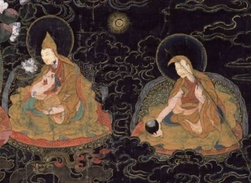 The 5th Dalai Lama and the 2nd Panchen Lama.
