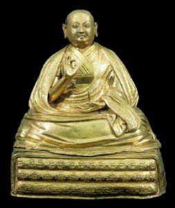 Lobzang Chokyi Gyaltsen. Tibet; 1700–1799. Ground Mineral Pigment, Fine Gold Line on Cotton. Collection of Rubin Museum of Art, NYC.
