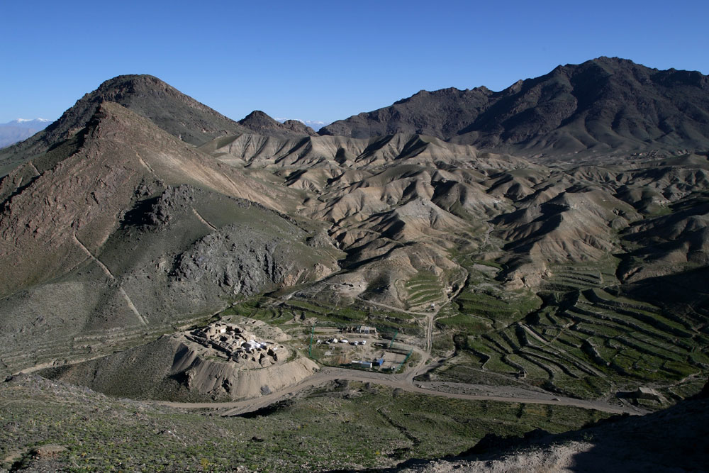 A view of the Kafiriat Tepe, the 2,000-year-old Buddhist monastery discovered in Mes Aynak.