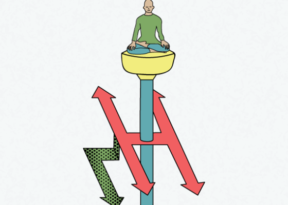 illustration of person meditating for story on purposeful meditation