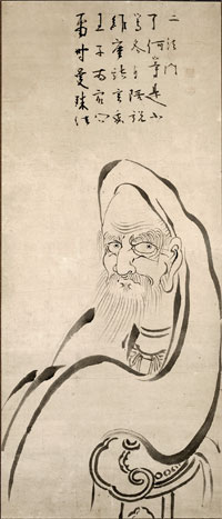 Vimalakirti, by Hakuin Ekaku, ink on paper, 127 x 69.3 cm. Minneapolis Museum of Art