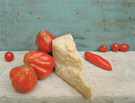 Parmesan & Tomatoes, David Halliday, 2007, archival pigment prints, 9 x 12 inches. mindful eating