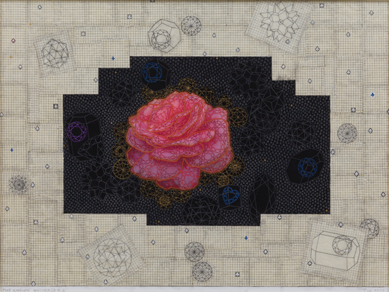 The Known Universe #2, 2012. Ink, silver leaf, gold powder, pencil, and gouache on rice paper and vellum.