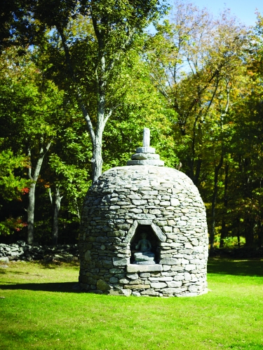 The handmade stupa at the Insight Meditation Society in Barre, Massachusetts.