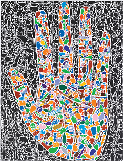 Upraised Hand, 2008, acrylic on linen, 74.8 x 57.1 inches © Chris Heaphy; courtesy of Plum Blossoms Gallery, Hong Kong
