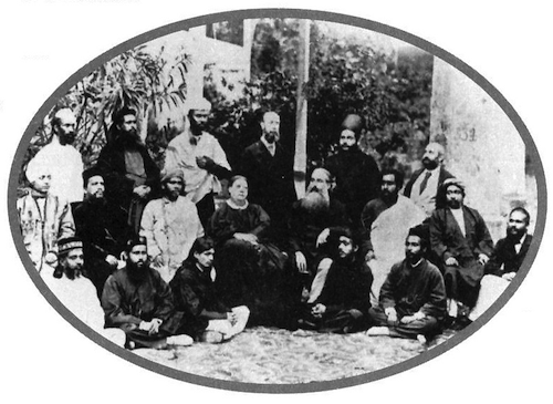 Theosophical Convention Group, Bombay, 1882. HPB and Col. Olcott in center. Courtesy of The Theosophical Society, Wheaton, IL.