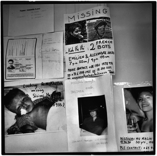 Image 4: Posters of the missing dot the tourist island of Phuket in sourthern Thailand.