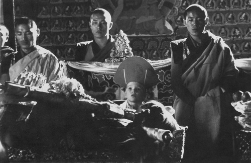 Alex Wiesendanger (third from left) in Bernardo Bertolucci's Little Buddha. Photo by Angelo Novi/Courtesy Miramax Films.