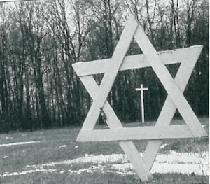  Star of David and crucifix at Birkenau.