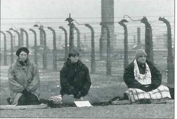 Roshi Glassman sitting with retreatants.