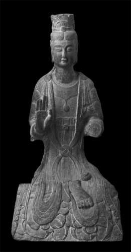  Seated Bodhisattva, China, Eastern Wei Period, circa 530 c.e., limestone. From the White Horse Monastery in the Henan Province. Courtesy of the Museum of Fine Arts, Boston.
