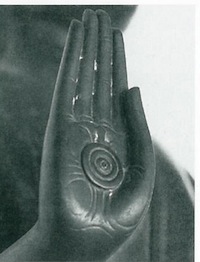 The hand of Buddha, Wat Beuchamobopit, Bangkok, Thailand, courtesy of Mimi Forsyth.