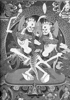 Image: Cittipitti, the protectors of the female Buddha, Vajradakini. Tibetan thangka, 19th century. Courtesy Shelley and Donald Rubin Foundation/Moke Mokotoff