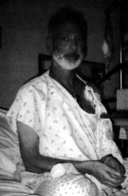 Rick Fields in the hospital. Photograph by Marica Cohen