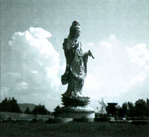 A statue of the bodhisattva Kuan Yin at the Great Pine Monastery near Montreal.