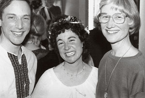 Toni Packer (right) with Eliot Fintushel and Noelle Oxenhandler on their wedding day