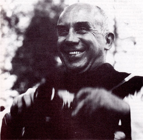 Thomas Merton at Our Lady of Gethsemani just prior to leaving for Asia, photographed by his friend Ralph Eugene Meatyard. 