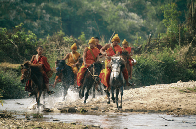 Horseplay The novice monks in Buddha's Lost Children learn to care for and ride horses, many rescued from slaughterhouses.