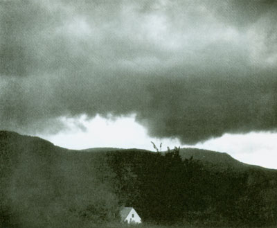"Later Lake George: Storm Over the Hill, 1921" by Alfred Stieglitz, used with the permission of Philadelphia Museum of Art: Alfred Stieglitz Collection.
