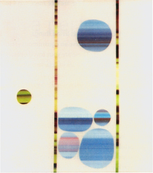 Blue Virus III, 2005, paper, oil, and beeswax on birch, 10 x 10 inches. © Amy Ruppel - cultivate equanimity