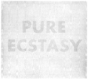 Pure Ecstasy, Edward Ruscha, tea on moiré, 1974. Courtesy Edward Rusch/Leo Castelli Gallery.