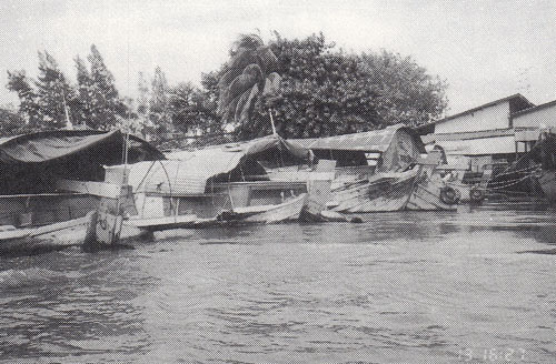 Barges on the Chao Phraya River.