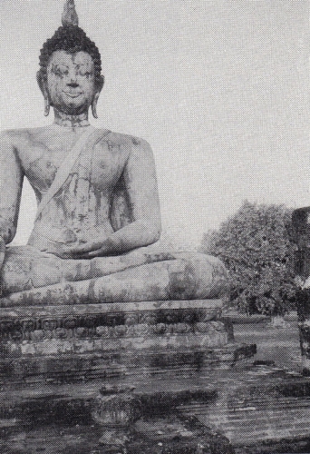 Seated Buddha in Sukhothai, Thailand.