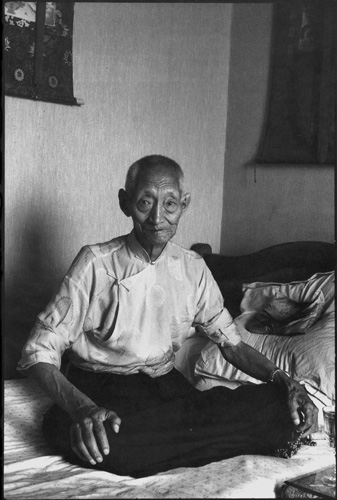 Henri Cartier-Bresson, Kalu Rinpoche (1904-1989), photographed during the opening celebration of the Kagyu Ling Buddhist Temple in Burgundy, France, 1987.