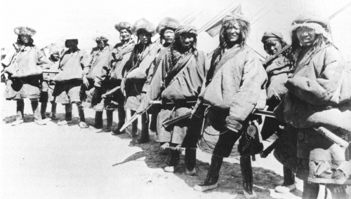 Militia guarding the northern border of Tibet, Sven Hedin, 1901. ©Aperture.