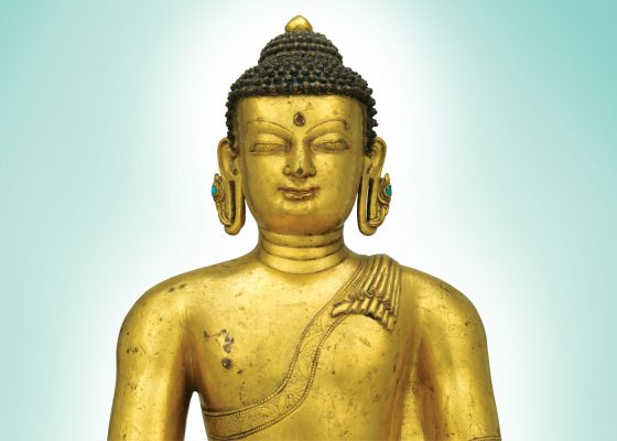 copper statue of the historical buddha