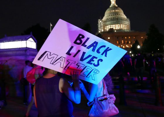 black lives matter sign for story about dealing with racism