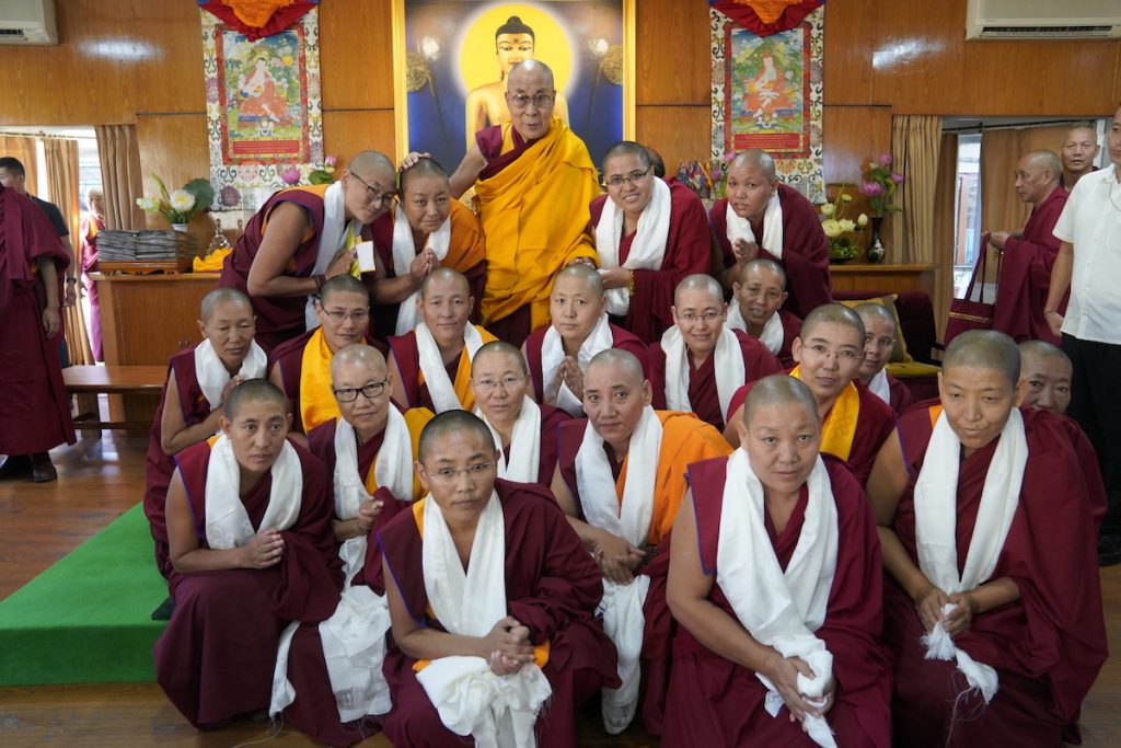 Tibetan Nuns with Advanced Degrees Honored by the Dalai Lama in India