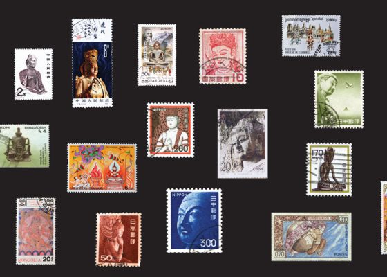 vintage postage stamps for an article on globalism