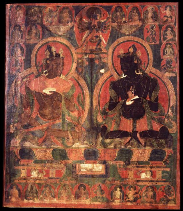 The mahasiddhas Tilopa and Naropa; Central Tibet, 16th century, pigment on cloth | Courtesy Rubin Museum of Art