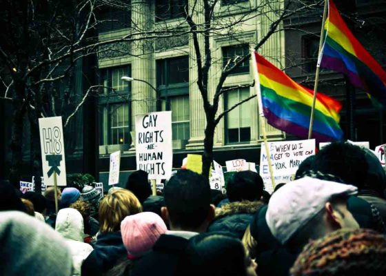 LGBTQ rally for story about having real conversations
