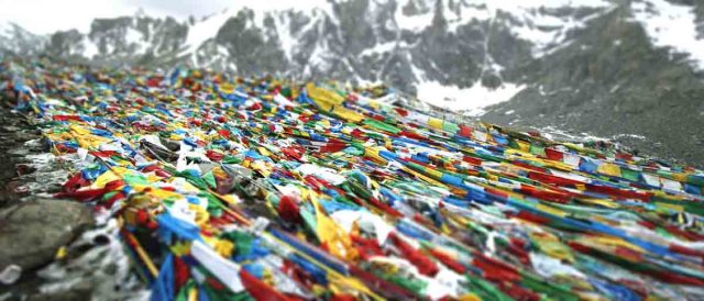 Tibetan prayer flags on Mount Kailash