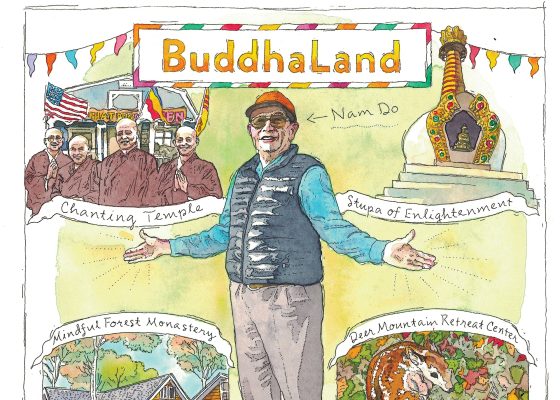 watercolor illustration of the buddhaland