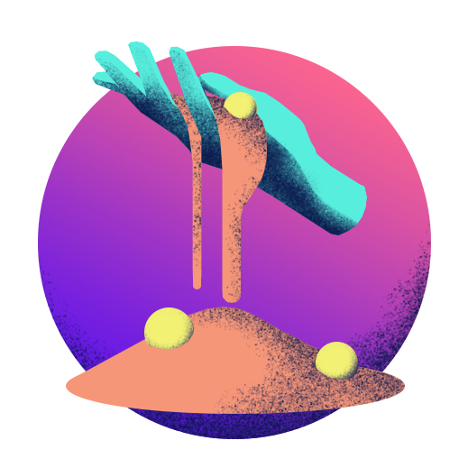 Illustration of sand running through fingers for in brief summer 2019