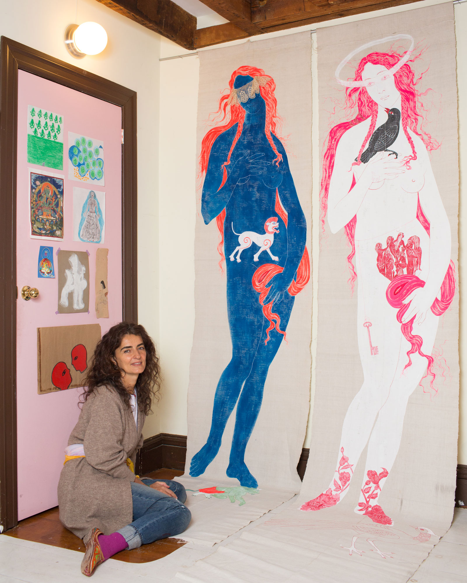 buddhist artist michela martello in her studio